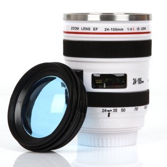 Caniam Camera Lens Coffee Cup, Travel Mug - Camera Eos 24-105Mm Model Stainless 400Ml Thermos (White)