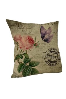 Yazilind vintage bird flower pattern decorative pillowcase room sofa home 45*45CM/17.55*17.55 inch