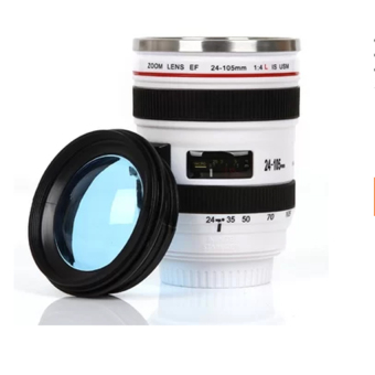 Caniam Camera Lens Coffee Cup, Travel Mug - Camera Eos 24-105Mm Model Stainless 400Ml Thermos (White)