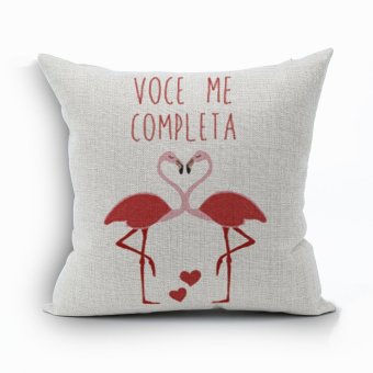 Yazilind Red crane LOVE pattern decorative pillowcase room sofa home 45*45CM/17.55*17.55 inch