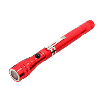 3 Light Torch with Telescopic Magnetic Pick Up Flexible Flashlight RED