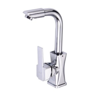 copper-colored CA412 hot and cold basin faucet square single hole falls under-wash face wash basin mixer Chrome - intl