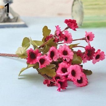 Broadfashion Artificial Chrysanthemum Cloth Daisy Home Pastoralism Decor 24 Flowers on 1 Piece (Dark Pink) - intl