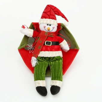 Christmas Tree Hanging Decorations New Parachute Santa Claus Snowman Ornaments Red Green Snowman - Intl