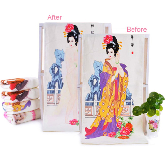 360DSC Creative Color Changing Cotton Chinese Ancient Beauty Yang Yuhuan Pattern Magic Temperature Control Towel Novelty Gift