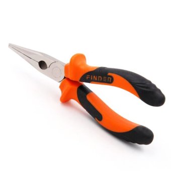 2Cool 8'' Long Nose Pliers Insulation High Hardness Hand Hardware Tool Electrician Cut Line TPR Multi-function Nipper Pliers High-carbon Steel -Orange - intl