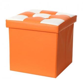 JLove Colorful Checked Storage Box Multipurpose Storage Chair (Orange S) - Intl
