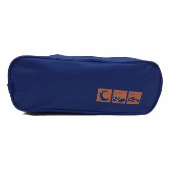 LaCarLa Shoe Storage Foldable Bag Organizer - Tempat Penyimpanan Sepatu Portable - Biru