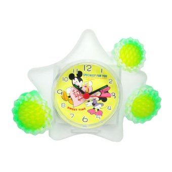 Meilyngiftshop Jam Weker Bintang Bunga Mickey & Minnie Mouse - Multi Colour