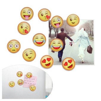 Fengsheng 12pcs Smiley Face Emoji Refrigerator Fridge Magnets Memo Magnetic Whiteboad - intl