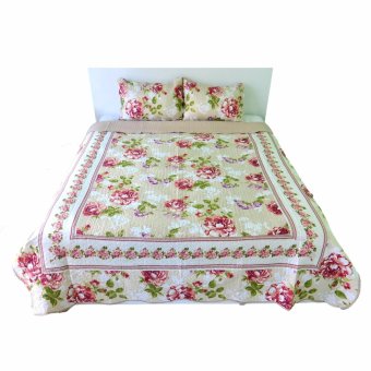 Vintage Story Bedcover Shabby Semi Patchwork-Royal Rose