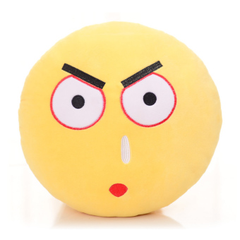 360DSC Cute Cartoon Creative QQ Expression Emoji Emoticon Yellow Round Face Cushion Pillow Throw Pillow Stuffed Plush Soft Toy - Daze (Intl)