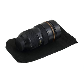 CHEER Nikon Zoomable Zoom Lens Cup Mug Stainless Steel 350ml 1:1 Af-S 24-70mm (Black)