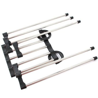 Ai Home Stainless Steel Trousers Hanger Rack (Black/Silver)