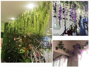3D High Artificial Flower 12pcs Wisteria 75cm Sumilated Flower Best Home Decoration Flower for Garden Shop School - intl