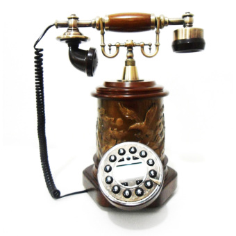 OHOME Telepon Antik Coklat Classic Dekor Rumah - AN-T081