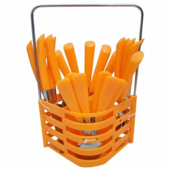 diva-Davi Sendok Makan + Cutlery Set Stainless Steel - Orange