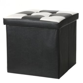 JLove Colorful Checked Storage Box Multipurpose Storage Chair (Black M)