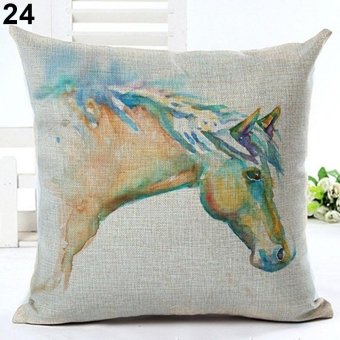Broadfashion 18 inch Watercolor Horse Sofa Cushion Cover Fashion Pillow Case Home Car Decor 24. Watercolor Horse - intl