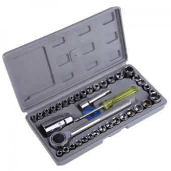 Aiwa Kunci Pas 40 Pcs Multipurpose Combination Socket Wrench Set with 1/4 Ratchet Handle