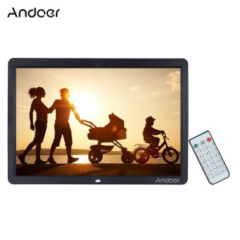 Andoer 15\" Wide Screen HD LED Digital Picture Frame Digital Album High Resolution 1280*800 Electronic Photo Frame with Remote Control Multiple Functions Including LED Clock Calendar MP3 MP4 Movie Player Support Multiple Languages - intl