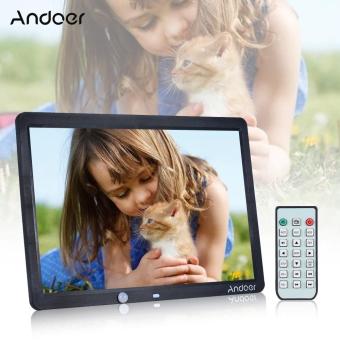 Andoer 15 Inch Large Screen LED Digital Photo Frame Album Wall Mountable Desktop 1280 * 800 Support Remote Control with Motion Detection Sensor Black Outdoorfree - intl