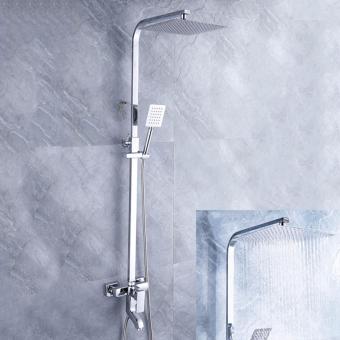2Cool Luxury Design Shower Sets 100% Stainless Bathroom Shower Head Set Rainfall Lift Tube 10inch Shower Set for Home Living - intl