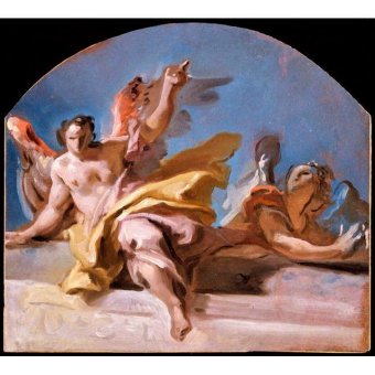 Jiekley Fine Art - Lukisan A Study For Two Angels On A Balustrade Karya Carlo Innocenzo Carlone - Unknown
