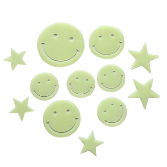 Homegarden Wall Stickers Smiling Stars Glow in the Dark Luminous Fluorescent Plastic