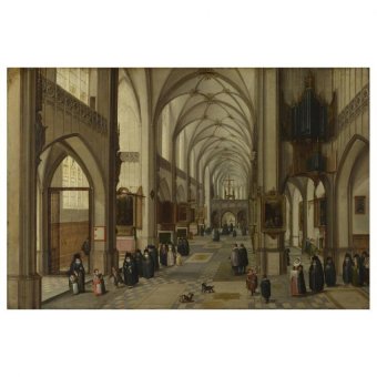 (70x47cm)Jane blue store The Interior of a Gothic Church looking East Printed On Canvas Home Decor Wall Art beautiful Oil Painting Frameless - Intl