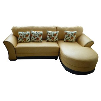 Sentra Furniture Sofa L Lily - Kuning - Khusus JABODETABEK
