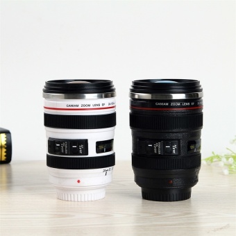 HL Camera Lens Shape Cup Coffee Tea Travel Mug Stainless Steel Vacuum Flasks White - intl