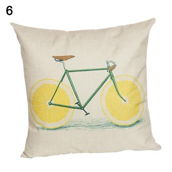 Broadfashion Cartoon Bike Pattern Pillow Case Home Decor Bed Sofa Chair Throw Pillow Cover (#6) - intl