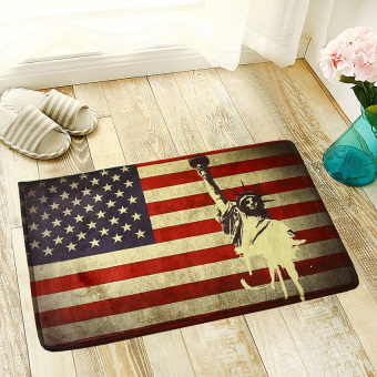 CatWalk 50*80cm Absorbent Soft Coral Velvet Non-slip Bathroom Floor Mat Rug National Flag USA Retro (Multicolor) - intl