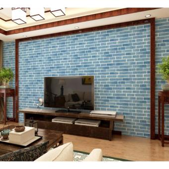 2Cool Wallpaper 3D Antique Brick Retro Dimensional PVC Waterproof 100*53cm Coffee Shop Hotel Wall Printing Nostalgia Wall Paper Covering - intl