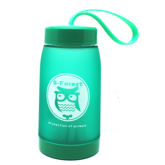 Botol Minum Cute Owl BPA Free dengan Saringan Teh 320ml - Green
