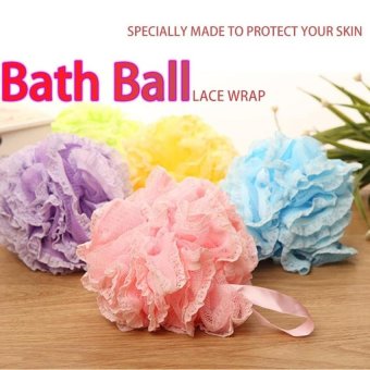 HAOFEI Bath Shower Sponge Pouf Loofahs Mesh Brush Shower Ball, Mesh Bathand Shower Sponge Pack Of 4 (60G/Pcs) - intl
