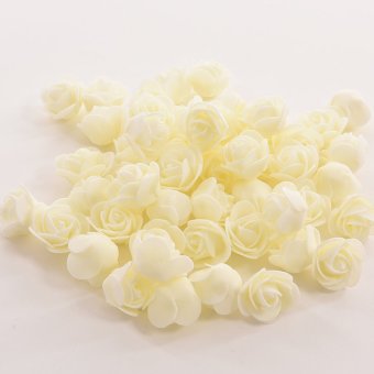 HomeGarden Foam Roses Artificial Flower Party Decor 50Pcs Cream