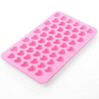 Mini Heart Shape Silicone Ice Cube / Chocolate Mold Pink
