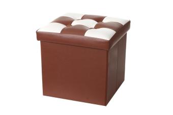 Jlove PVC Leather Bench Seat Storage Chair Multifunction Storage Box Seat Home Sundries Organizer Coffee ( 31*31*31cm ) - intl
