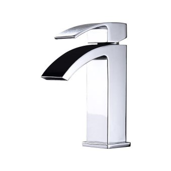 All copper basins taps on cold and hot tub art basin mixer raised basin waterfall faucet bathroom Chrome high ,*_ brushed-High - intl