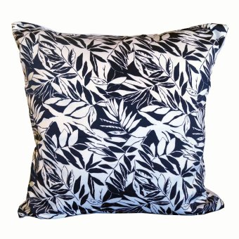 Flora Cushion - Bantal Sofa Leaf - Navy Blue