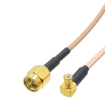 Fliegend Cable SMA Male Plug Straight to MCX Male Right Angle Crimp RG316 20\" Pigtail