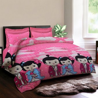 Cotton Sprei Bedcover Kimono Wedding - Pink