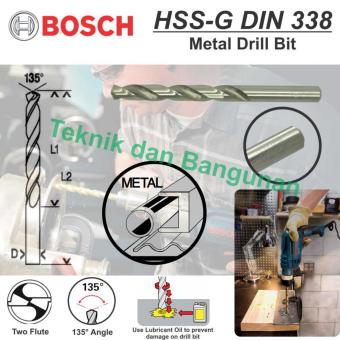 Bosch 2.5mm Mata Bor Besi / HSS-G Drill Bit Bosch (2.608.595.053) @2pcs