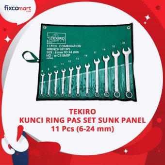 Tekiro Kunci Ring Pas Set Sunk Panel 11 Pcs (8-24 mm) / Kunci Kombinasi / Kunci Ring Pas Tekiro