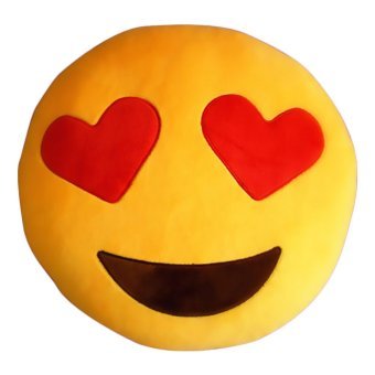 360DSC Cute Cartoon Creative QQ Expression Emoji Smiley Emoticon Heart Eyes Round Face Cushion Pillow Throw Pillow Stuffed Plush Soft Toy