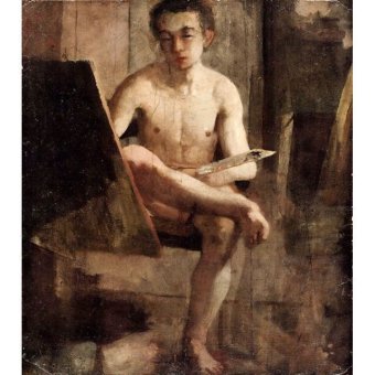 Jiekley Fine Art - Lukisan A Young Art Student (Portrait of Thomas Eakins) Karya Charles Lewis Fussell - 1860-1865