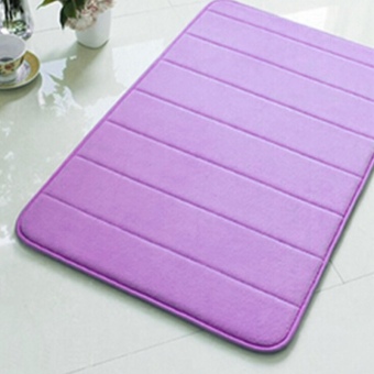 Jiayiqi Soft Warm Anti-slip Bathroom Bedroom Stripes Mat (Purple) - Intl