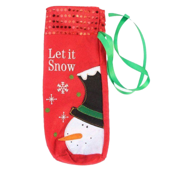 Cocotina Santa Claus Snowman Wine Bottle Cover Bag Christmas Dinner Xmas Table Decor - Snowman - intl